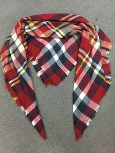 acrylic checked woven square scarf (2)