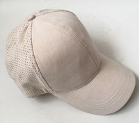 Woven plain color cap with holes