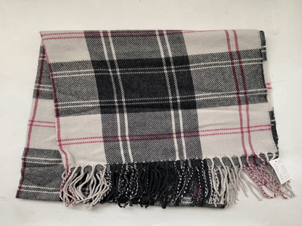 checked woven scarf
