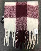 Plaid tassel square women scarf