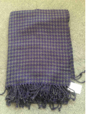 houndstooth woven scarf with fringe