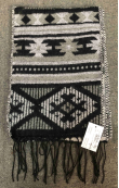 winter Jacquard woven scarf with Fringe